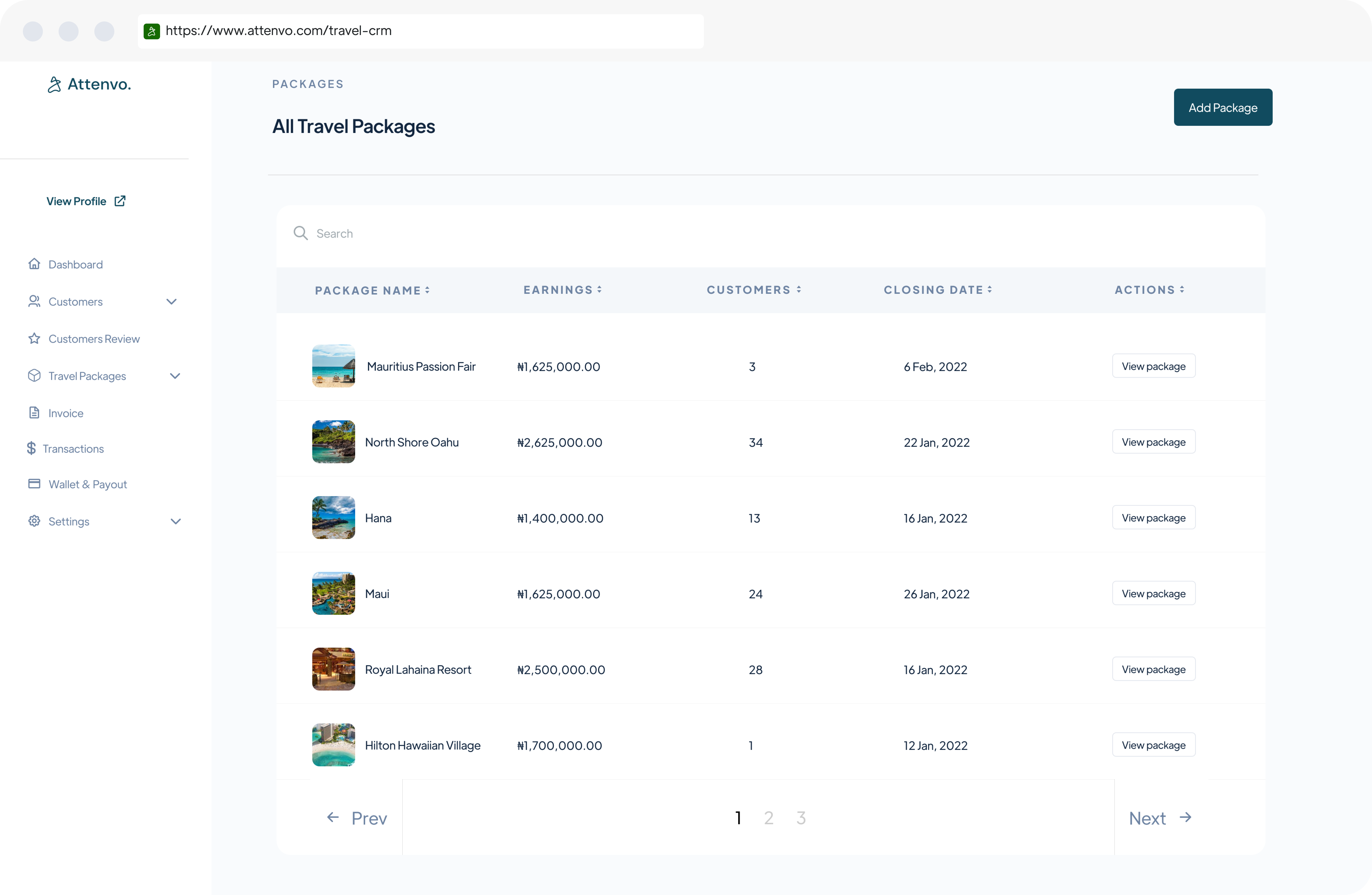 Attenvo travel CRM
