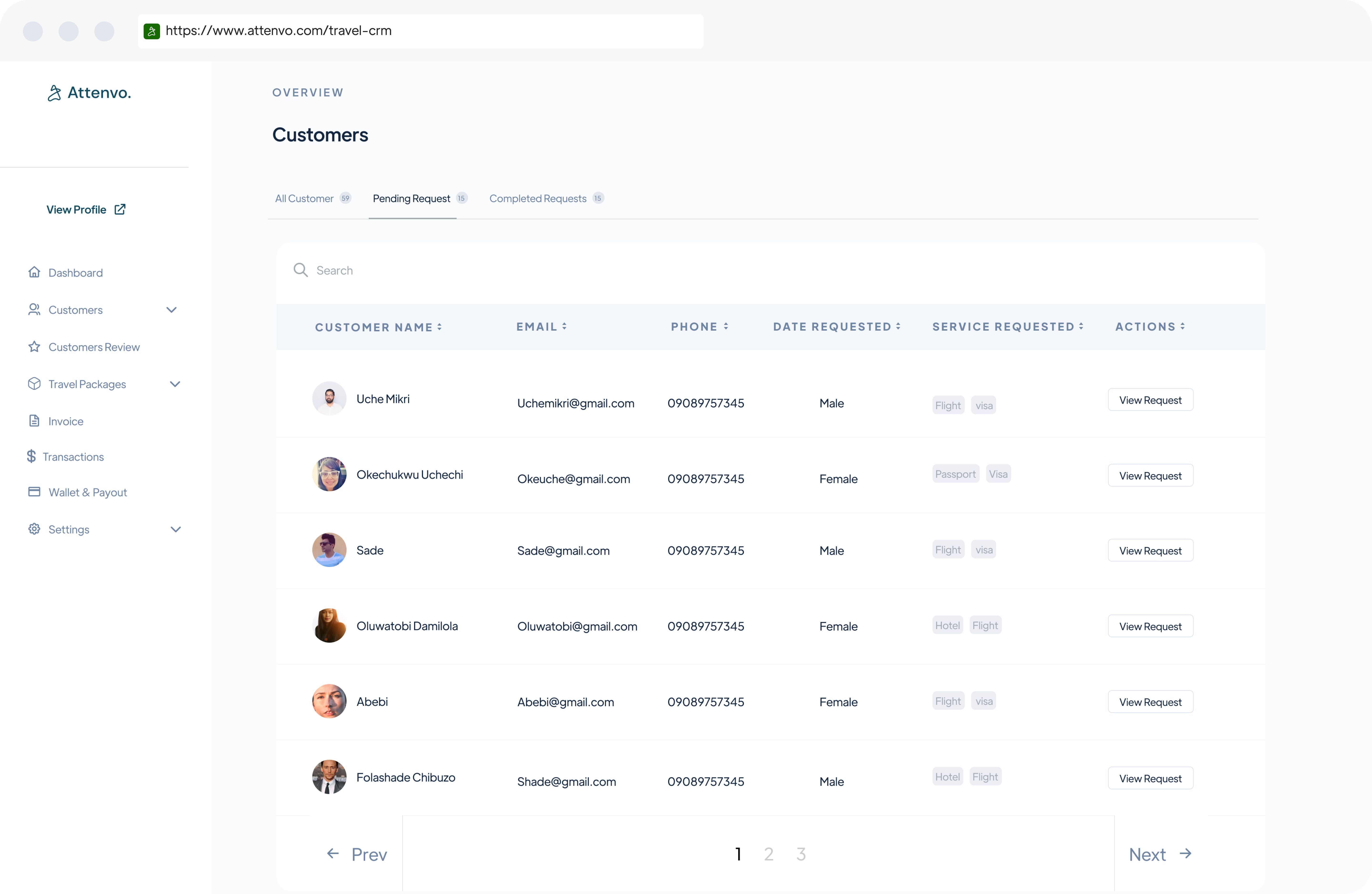 Attenvo travel CRM